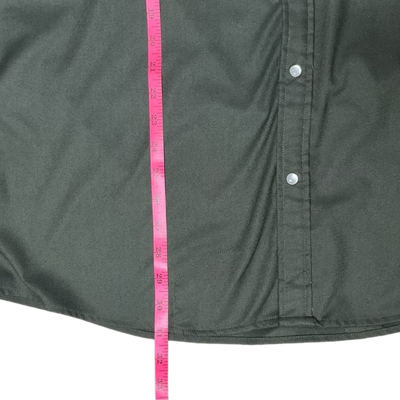 Poncho Men's Pearl Snap Flannel Shirt The Laramie Dark Green Fishing Cabin Core - Picture 13 of 15